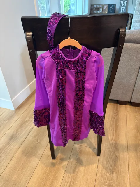 Weissman Purple Sequin Dance Costume Top one-piece