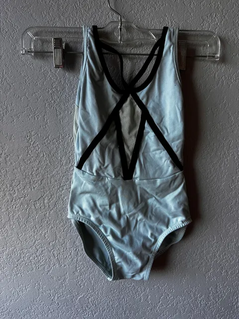 Light Blue Dance Leotard Criss Cross Back one-piece