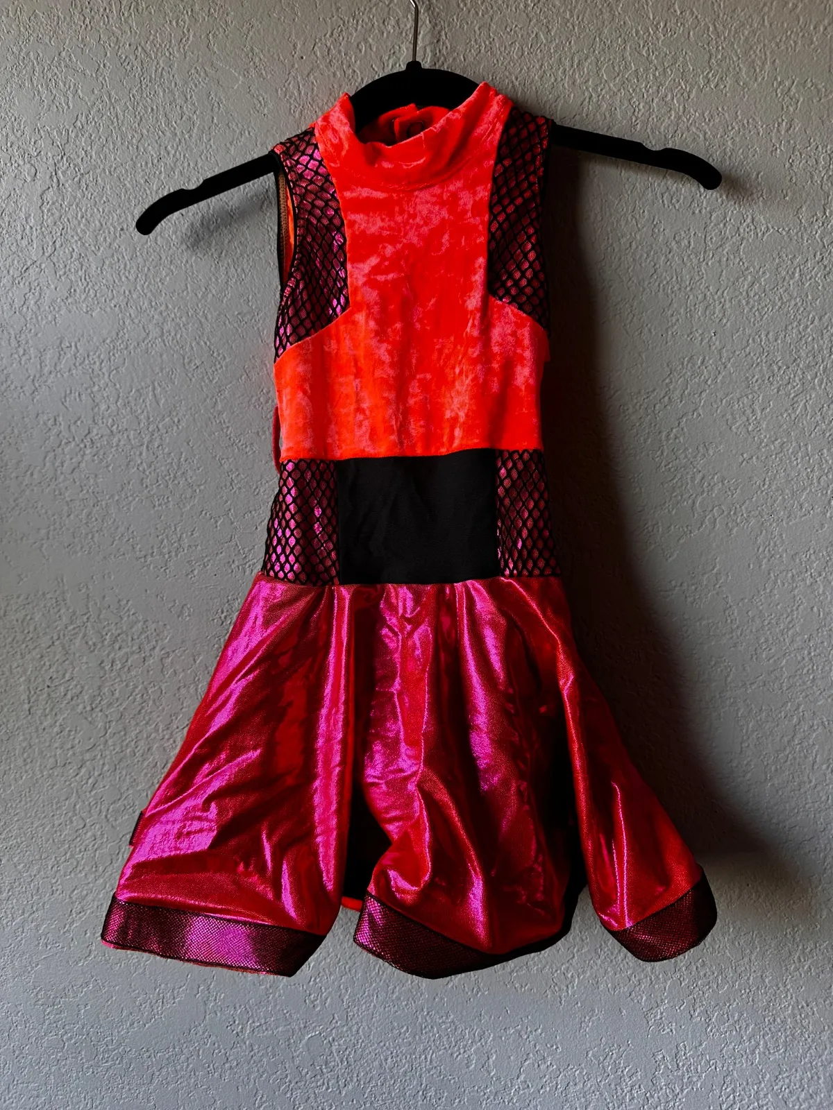 Revolution Red Velvet Dance Tutu Dress dance costume in red and black