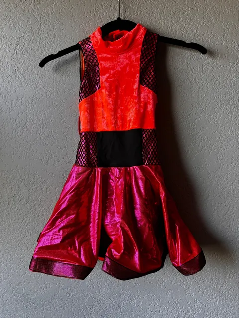 Revolution Red Velvet Dance Tutu Dress one-piece